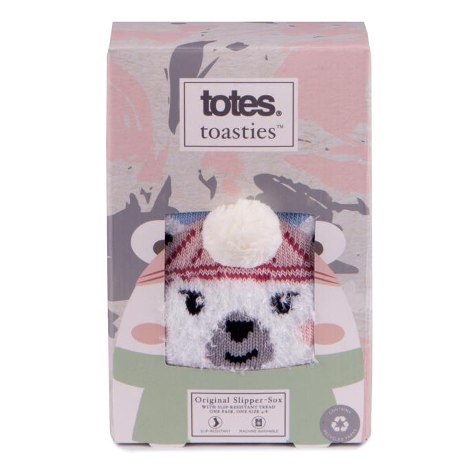 totes toasties® Ladies Single Original Slipper Socks Polar Bear Extra Image 4